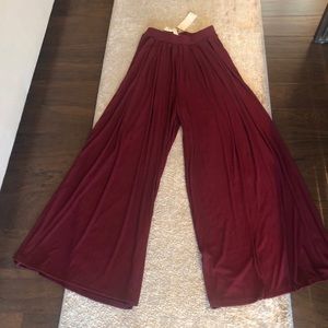 Wide legged ribbed pants